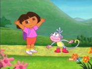 Dora does the sound and makes a guess.