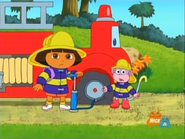 "That sneaky fox will try to swipe the tire pump!"