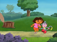 Dora and Boots have to rescue Backpack. "BACKPACK!!!" Dora yelled.