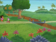 Dora and Boots reach the Troll Bridge (possibly) for the first time.