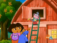 She explained how Swiper tossed Benny's guys in the barn! "Oh, NO!" gasped Backpack. (See, he DID have a point!)