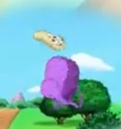 Oh, no! Backpack is blown away by the big wind and Map flew out of Backpack's pocket.