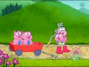 The other two pigs are so happy to have Oinky back.