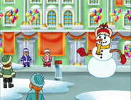 (Hey, what's that snowman doing here?!)