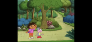 "I can't see the mudslide! Those trees are in the way!" said Dora.