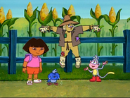 Baby Blue Bird got scared by scarecrow. What can cheer her up? Boots has an idea!