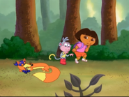 Boots' favorite part was when he and Dora did the tiptoe-walk to get past Swiper.