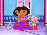 Like before, she makes it a song and dance at the same time. Make a fish face and flap your flippers, flap your flippers,