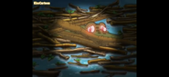 Do you see the crocodile's red eyes?