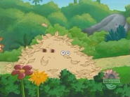 Dora and Boots' eyes are inside the feathers! That's funny.