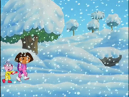 "Wow, Dora! Look at all this snow!"