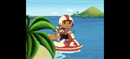 (Oh, good! It turned into a little boat.) Around the