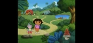¿Donde esta? Do you see the barn? (Is it on the first, second, or third path?)