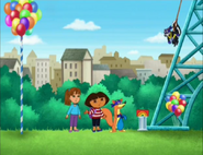 (Mon dieu! She's up there!)