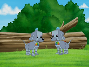 Twin robot dogs.