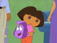 "¡Vamonos, let’s go!" said Backpack. She's very excited for Dora's first trip with her.