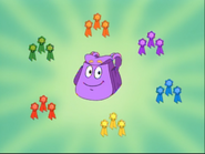 Backpack's here! "I have LOTS of ribbons!" she says. "But Dora wants you to find the blue ribbons for the little piggies!" Which ribbons are blue?