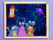 Whoa, Map's a space map today! And the Fiesta Trio are astronauts!