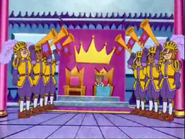 (heralding trumpets play) Good evening, Ladies and Gentlemen, and Dancing fans around the world! Welcome to the King's castle, and tonight's dancing championship of the world!!)