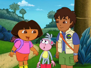 Dora knows what to do! We have to say, "Swiper, no swiping!". (But, Dora, Diego has never stopped Swiper before.)