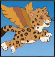 A jaguar flying