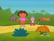 Where do YOU think Baby Blue Bird is hiding? Behind the log, the rock, or the flowers?
