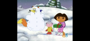 "Do you think that's just a snowman?" asked Dora to the viewer.