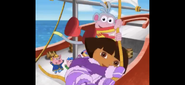 Dora and Boots swing on the rope