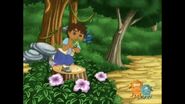 over the tree stump,