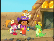 Dora pictures her instructions. "SEVEN gold stones."