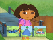 [Note that Dora has changed to her "Season 1, Version 2" appearance.] We made it past the bridge, so next comes the…?