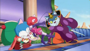 Sami bảo vệ Doraemon trước đòn tấn công của Nekozara.