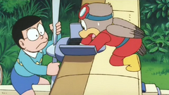 Nobita & Gusuke fix plane