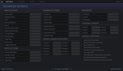 Settings hotkeys advanced blank