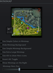 Settings options basic minimap