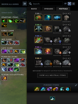 Interface neutral items stash