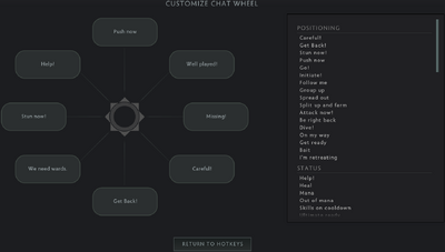 Settings hotkeys chat wheel