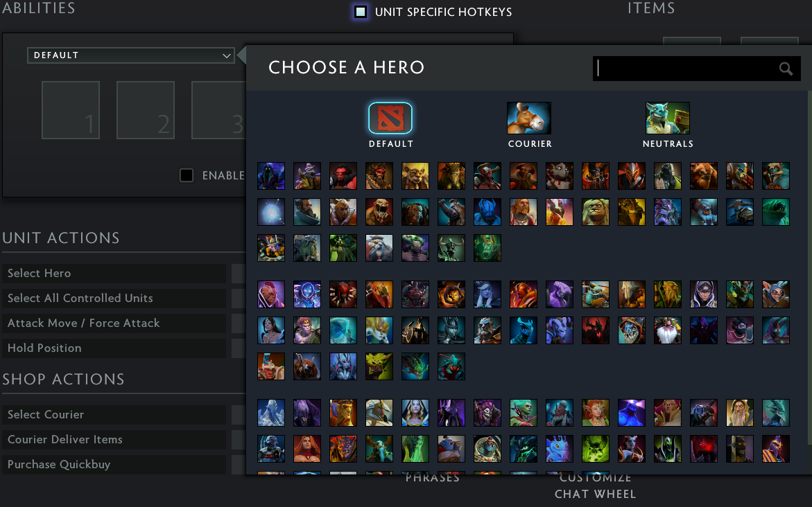 dota hotkey to select hero