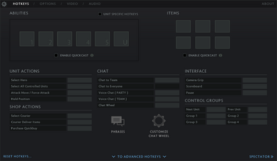 Settings hotkeys basic blank