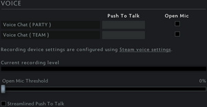 Settings audio voice