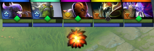 Top bar icons showing which hero has the Aegis of the Immortal, visible to spectators only. Has higher priority than the icons of Cheese, but lower than Smoke of Deceit.