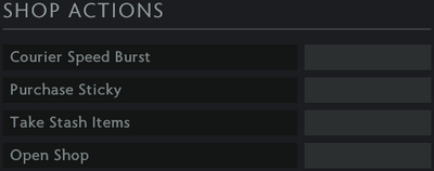 Settings hotkeys advanced shop actions