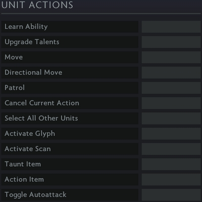 Settings hotkeys advanced unit actions