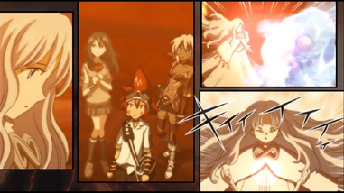 Saika, along with Tokio and BlackRose meet Aura