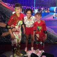 Liza with Showtime Swag after the obstacle course