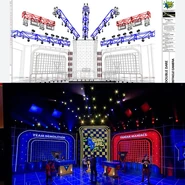 Lighting above main set with schematic comparison