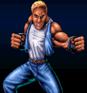 Billy's introduction portrait in Battletoads/Double Dragon.