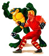 Rash and Jimmy Lee's artwork from an EGM advert for Battletoads/Double Dragon.