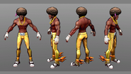Alternate in-game model from Double Dragon Neon resembling actor Jim Kelly from Enter the Dragon.