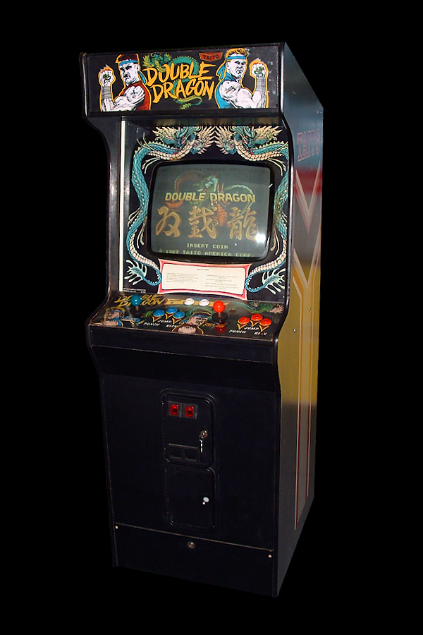 Double Dragon, Close up of Double Dragon video game cabinet…